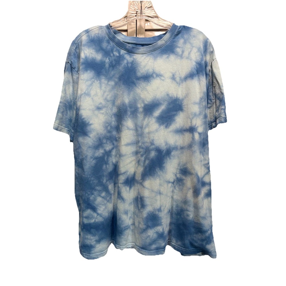 Original Use Tie Dye‎ Blue/White Short Sleeve T-shirt Size Large Soft Crew Neck
